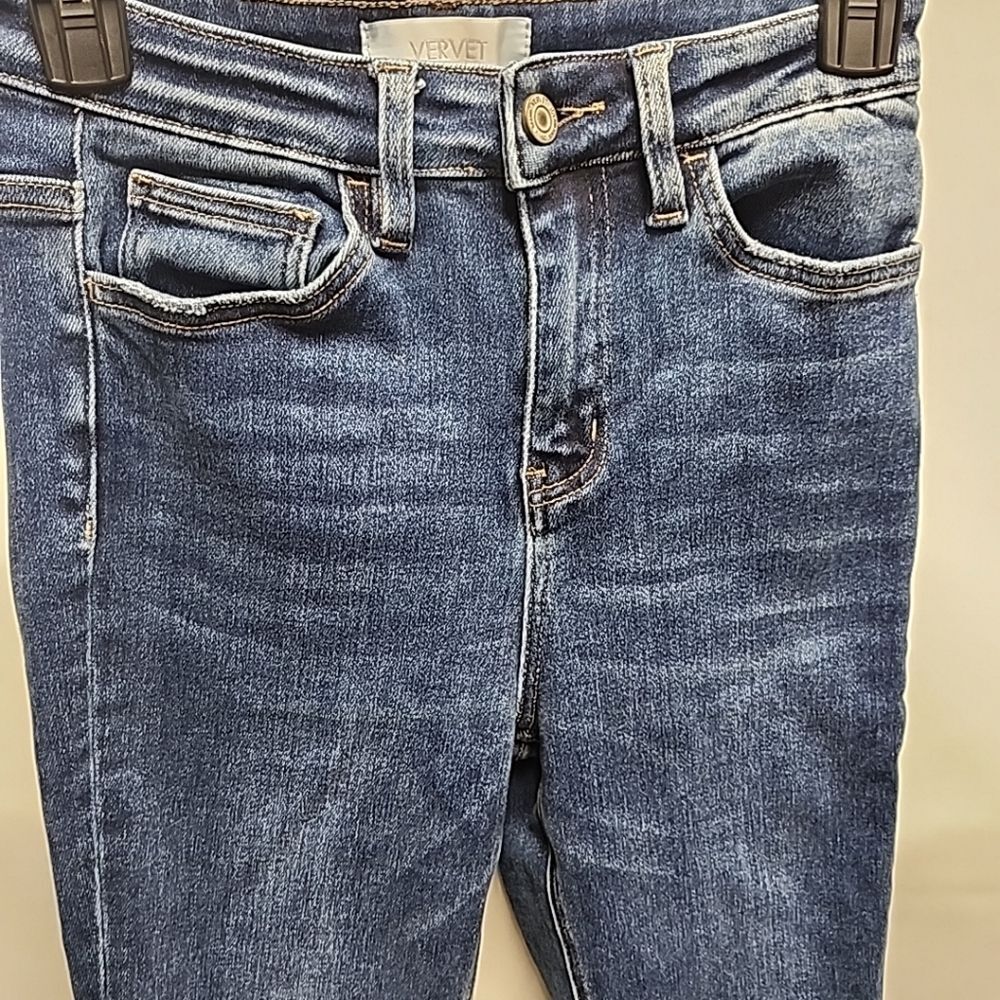 Vervet Growing High Rise Slim Straight Crop Raw Hem Women’s Size 25 - Picture 12 of 15